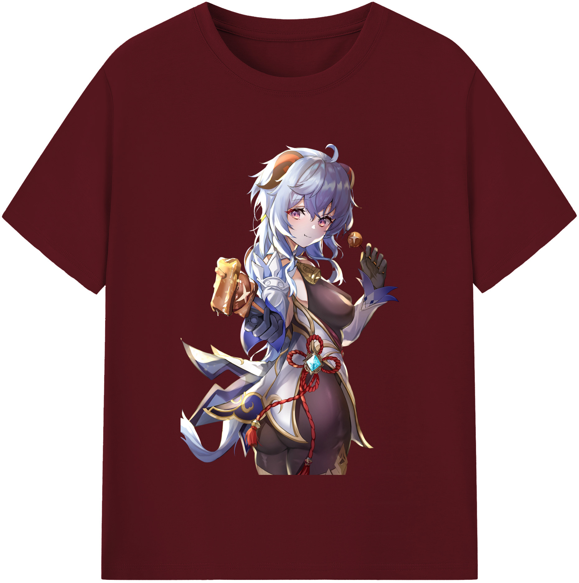 げんし神 甘雨 かんう genshin Ganyu 綿100％半袖Tシャツ（フロントプリント）